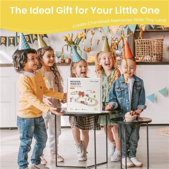 Land Wooden Train Set for Toddler - 39 Pcs- with Wooden Tracks Compatible - Picture 7 of 8